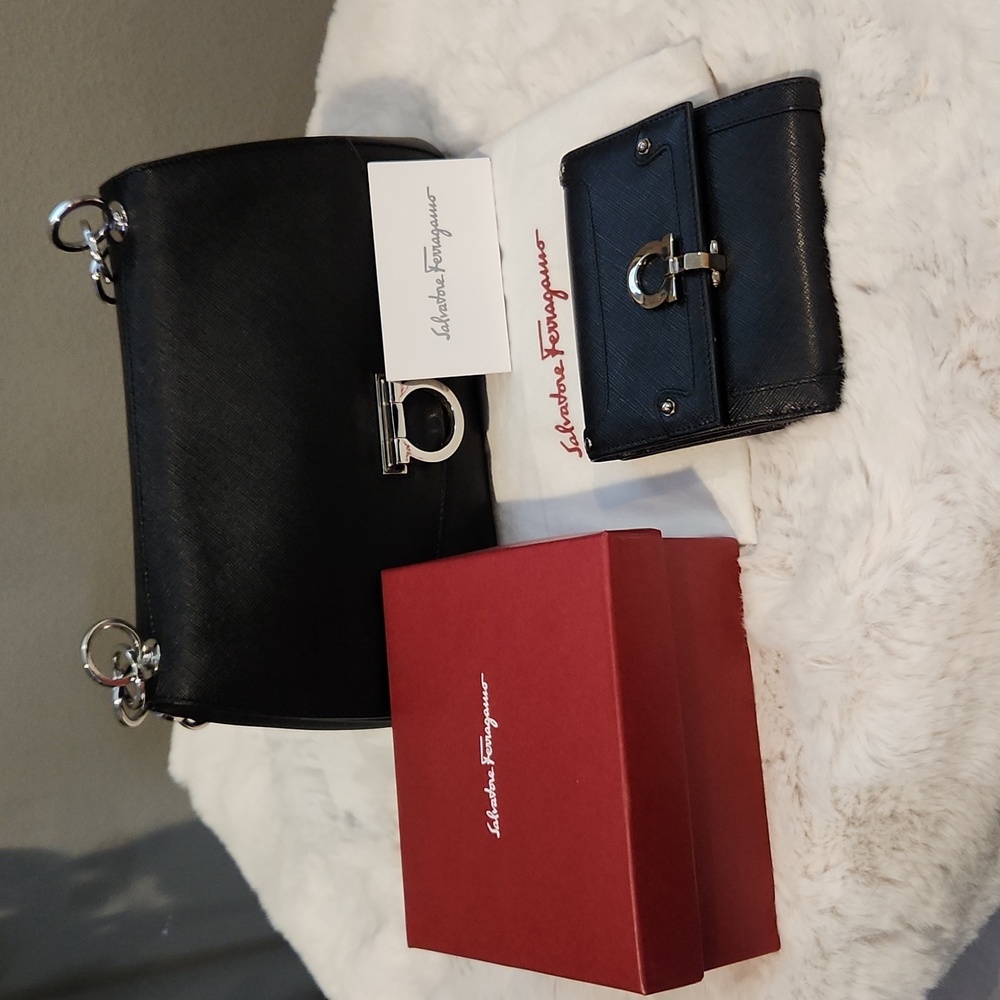 Salvatore Ferragamo Saffiano Leather Handbag and Wallet